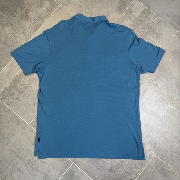 KÜHL Icelandr Polo Shirt Blue Textured Short Sleeve Pockets Men’s Large - Picture 5 of 9